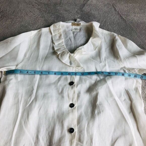 Tin Lizzie Ruffle Collar 3/4 Sleeve Button down Blouse - Picture 7 of 16